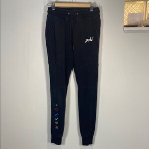 Pokimane Red and Black Track Pants for Active Comfort